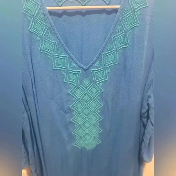 Lilly Pulitzer for Target Blue Embroidered Tunic Top Women's Size XXL - Picture 3 of 8